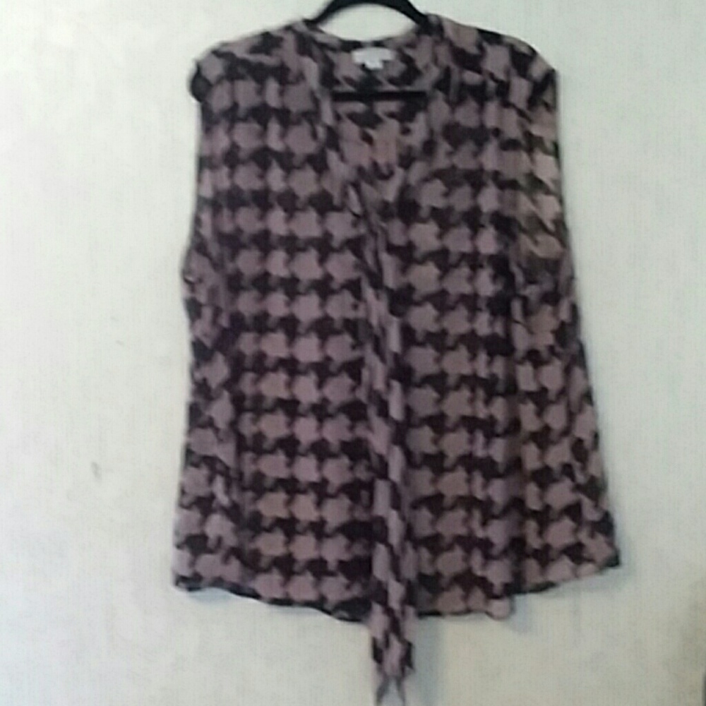 Black and purple sheer blouse
